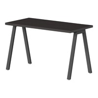 ニシキ工業 ラウンドテーブル BSYテーブル 幅1200×奥行600×高さ720mm 天板/ダークウッド、脚/ブラック BSYB1260ADW 1台【メーカー直送/お客様組立】