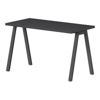 ニシキ工業 ラウンドテーブル BSYテーブル 幅1200×奥行600×高さ720mm 天板/マットグレイ、脚/ブラック BSYB1260AMG 1台【メーカー直送/お客様組立】