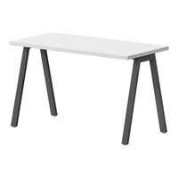 ニシキ工業 ラウンドテーブル BSYテーブル 幅1200×奥行600×高さ720mm 天板/オフホワイト、脚/ブラック BSYB1260AOW 1台【メーカー直送/お客様組立】