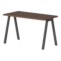 ニシキ工業 ラウンドテーブル BSYテーブル 幅1200×奥行600×高さ720mm 天板/ウォールナット、脚/ブラック BSYB1260AWN 1台【メーカー直送/お客様組立】