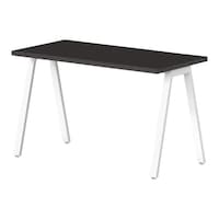 ニシキ工業 ラウンドテーブル BSYテーブル 幅1200×奥行600×高さ720mm 天板/ダークウッド、脚/ホワイト BSYH1260ADW 1台【メーカー直送/お客様組立】