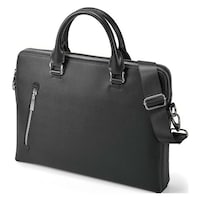 ウノフク TRAOUTILブリーフケース 薄マチ ダブルルーム型 ブラック