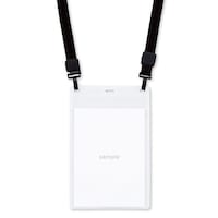 オープン工業 吊り下げ名札 ダブルフック式ストラップ付き ハガキサイズ 5枚入 黒