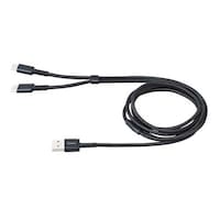 セイワ 車内用品 USBケーブル Y字 TypeAtoTypeC+TypeC 2股 2台同時 D606 60237796 1個