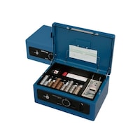 アイリスオーヤマ 手提げ金庫A4 ブルー SBXA4