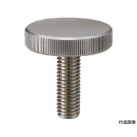 アズワン ローレットノブ 平型 オネジ・ステンレス製 外径36×ネジM10 TKKBFM10X25S