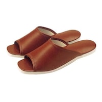 江部松商事 スリッパ(白薄底)前あきタイプ No.013L ブラウン(04) 0984400