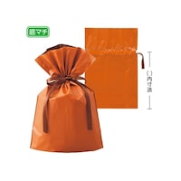 アズワン 【20枚】梨地リボン付きギフトバッグ オレンジ 24×36(24)×底マチ12cm 61759812 61759812 1セット