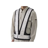 ユニット 反射ベスト(ポリス型)紺地×白反射 ナイロンメッシュ 37937