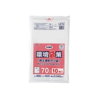 ジャパックス 環境袋策 70L 再生LL 半透明 0.04mm 1ケース(10枚×30冊入) LR74