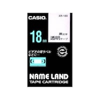 カシオ カシオ ネームランドテープ18mm幅 (透明地/黒文字) XR18X