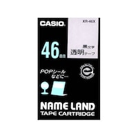 カシオ カシオ ネームランドテープ46mm幅 (透明地/黒文字) XR46X
