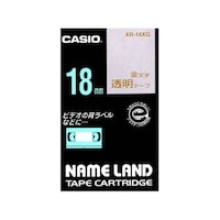カシオ カシオ ネームランドテープ18mm幅 (透明地/金文字) XR18XG 1個