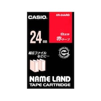 カシオ カシオ ネームランドテープ24mm幅 (赤地/白文字) XR24ARD