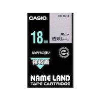 カシオ カシオ ネームランド 強粘着テープ18mm幅 (透明地/黒文字) XR18GX 1個