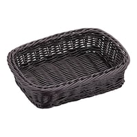 萬洋 樹脂バスケット 角型 こげ茶 91075C 1個