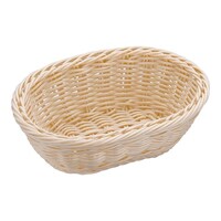 萬洋 樹脂バスケット 小判型 白 91069A 1個