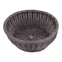 萬洋 樹脂バスケット 丸型 こげ茶 91083C 1個