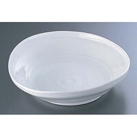 エムズジャパン 白釉たわみ8.0大皿 深 B0335 1個