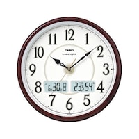 カシオ 温度湿度計付き掛け時計 (茶木目調) ITM200J5BJF