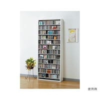 オークス CDストッカー 80×26.5×197.5cm ホワイト CS924W 1個