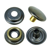 アズワン ハトメボタン 黒ニッケルメッキ 15mm 10組入り PTHB15BKNM