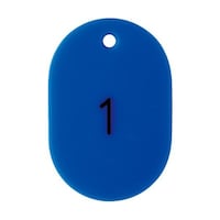 アズワン 番号入小判札 大 60X40 1―25 青 1箱(25枚入) THFL0125B