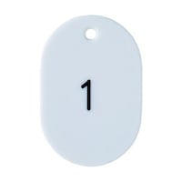 アズワン 番号入小判札 大 60X40 1―25 白 1箱(25枚入) THFL0125W
