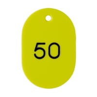 アズワン 番号入小判札 大 60X40 26―50 黄 1箱(25枚入) THFL2650Y