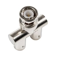 RS Pro 同軸変換アダプタ T型分岐 BNC プラグBNCジャックジャック ニッケル 3034961 3034961 1個