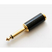 Linkman 6.3Φモノラルプラグ 黒 8Φ線 金メッキ AP6.34042BKFGGMono 1個