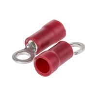 RS Pro 絶縁 丸形圧着端子 スタッド径 M3 赤 22AWG to 16AWG 1袋(100個入) 534238 534238 1袋