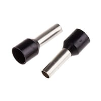 RS Pro 圧着ブーツレースフェルール 最大ワイヤサイズ 10AWG 黒 ピン径 3.9mm 1袋(100個入) 1571266 1571266 1袋