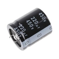 ニチコン アルミ電解コンデンサ スナップイン端子 220uF 450V dc LGU2W221MELB LGU2W221MELB 1個