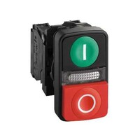 シュナイダーエレクトリック 照光式押しボタンスイッチ Harmony XB5シリーズ 22.5mm 緑 赤 XB5AW73731B5 XB5AW73731B5 1個