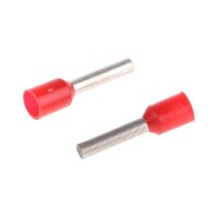 シュナイダーエレクトリック 棒端子 最大ワイヤサイズ 1mm2 最大ワイヤサイズ 18AWG 赤 ピン径 1.8mm 1箱(200個入) AZ5CE010 AZ5CE010 1箱