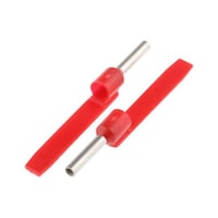 シュナイダーエレクトリック 棒端子 最大ワイヤサイズ 1mm2 最大ワイヤサイズ 18AWG 赤 ピン径 1.7mm 1袋(100個入) DZ5CA010 DZ5CA010 1袋