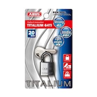 日本ロックサービス ABUS南京錠タイタリウム 64TI シルバー 20 BP64TI/20KD 1個