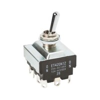 日本電産コパル電子 Copal Electronics トグルスイッチ ラッチ 4PST パネルマウント 15 A @ 250 V ac、25 A @ 125 V ac ET425K12Z ET425K12Z