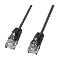 サンワサプライ カテゴリ6準拠 極細LANケーブル ブラック 5m KBSL605BK