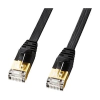 サンワサプライ CAT7ウルトラフラットLANケーブル 0.5m ブラック KBFLU7005BK