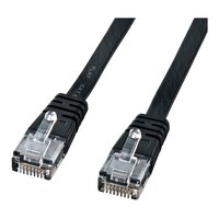 サンワサプライ カテゴリ6フラットケーブル 5m ブラック KBFL605BKN