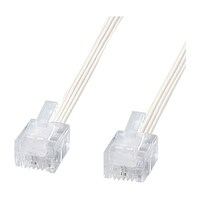 サンワサプライ やわらかスリムケーブル 白 TELS27N2