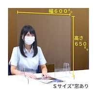 アズワン 透明PET樹脂 飛沫防止パーテーション(窓あり) Sサイズ 650×600 64230804 1枚