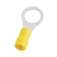 RS Pro 絶縁 丸形圧着端子 内径:10.5mm スタッド径:10.5mm 黄 12AWG to 10AWG +105°C 1袋(100個入) 1788671 1788671 1袋