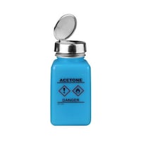 DESCO 静電気拡散性ボトル 青色 ワンタッチ HDPE GHSマーク 「ACETONE」の印刷 35730