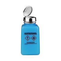 DESCO 静電気拡散性ボトル 青色 ワンタッチ HDPE GHSマーク 「ISOPROPANOL」の印刷 35735