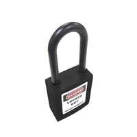 セーフラン安全用品 ロックアウト用絶縁パドロック(黒) 吊 38mmタイプ 146751