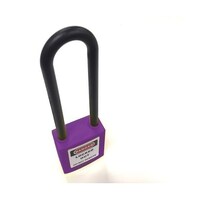 セーフラン安全用品 ロックアウト用絶縁パドロック(紫) 吊 76mmタイプ 146841