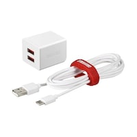 バッファロー 2.4A USB急速充電器 AUTO POWER SELECT機能搭載 2ポートタイプ TypeCケーブル付 1.5m ホワイト BSMPA2402P2CWH